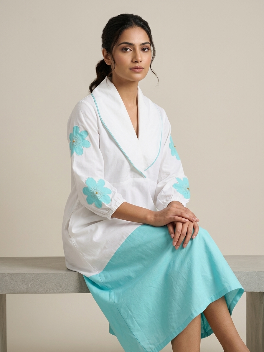 Azure Bloom Resort Tunic