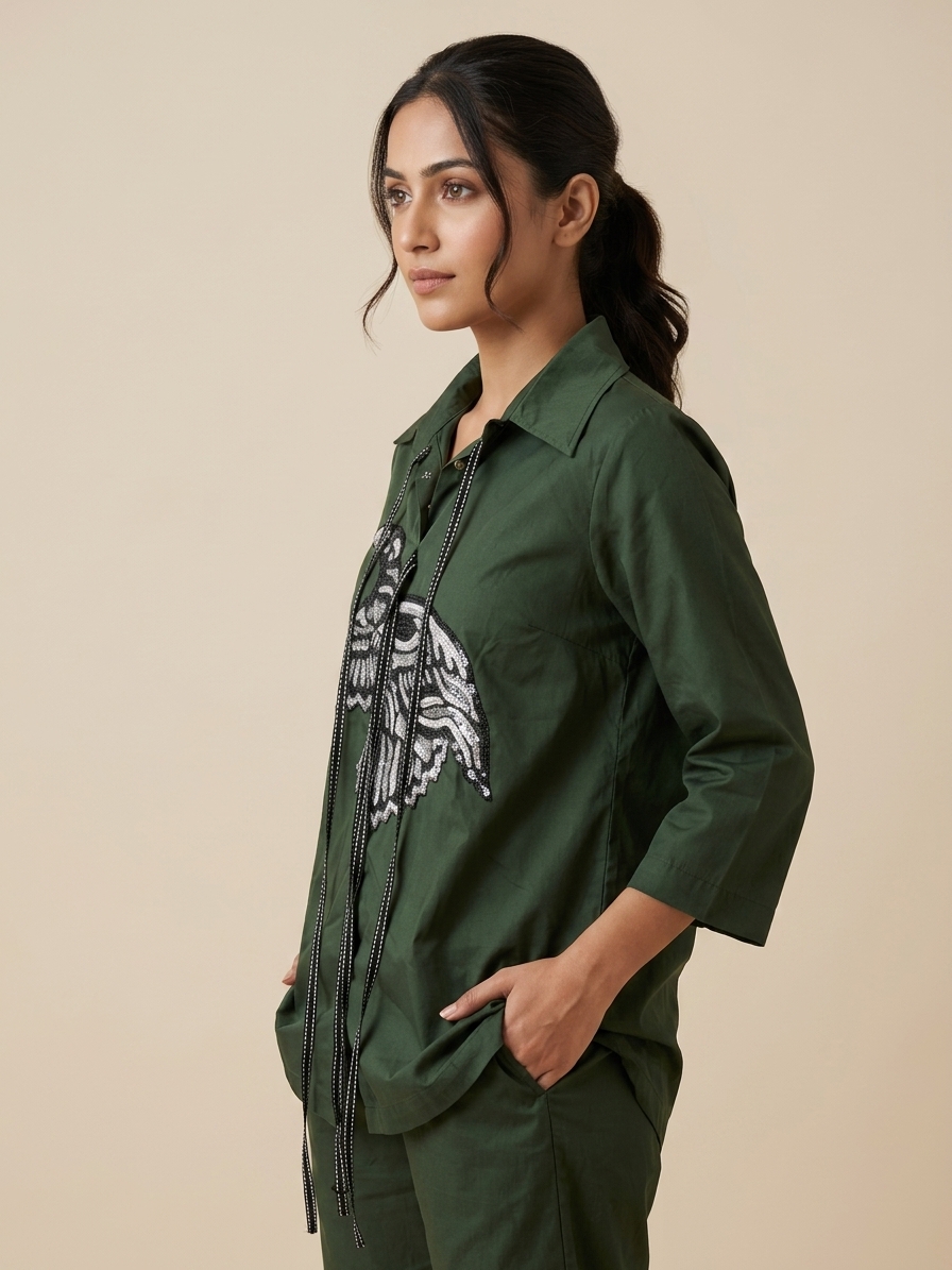 Emerald Avian Sequin Co-ord Set